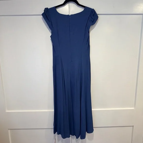 Reformation Blue “Wilda” V-Neck Button-Front Maxi Dress - Picture 8 of 9
